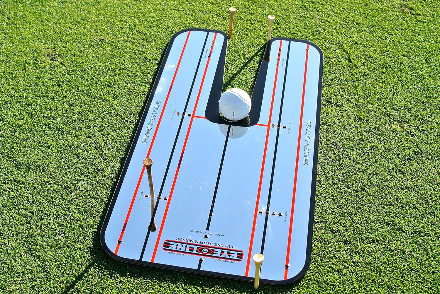 EyeLine Golf Patented Classic Putting Mirror Training Aid - Portable Putting Trainer for Games Drills. Mirror Size 9.25 x 17.5 in. As seen on PGA Tour. Made in USA. Use Outdoors or Indoor Putting mat : Golf Training Aids : Sports & Outdoors