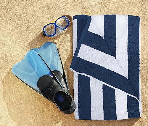 Vista 7 de Utopia Towels Cabana Stripe - Toalla de playa de gran tamaño, 100% algodón hilado en anillo, toallas de baño altamente absorbentes para la playa