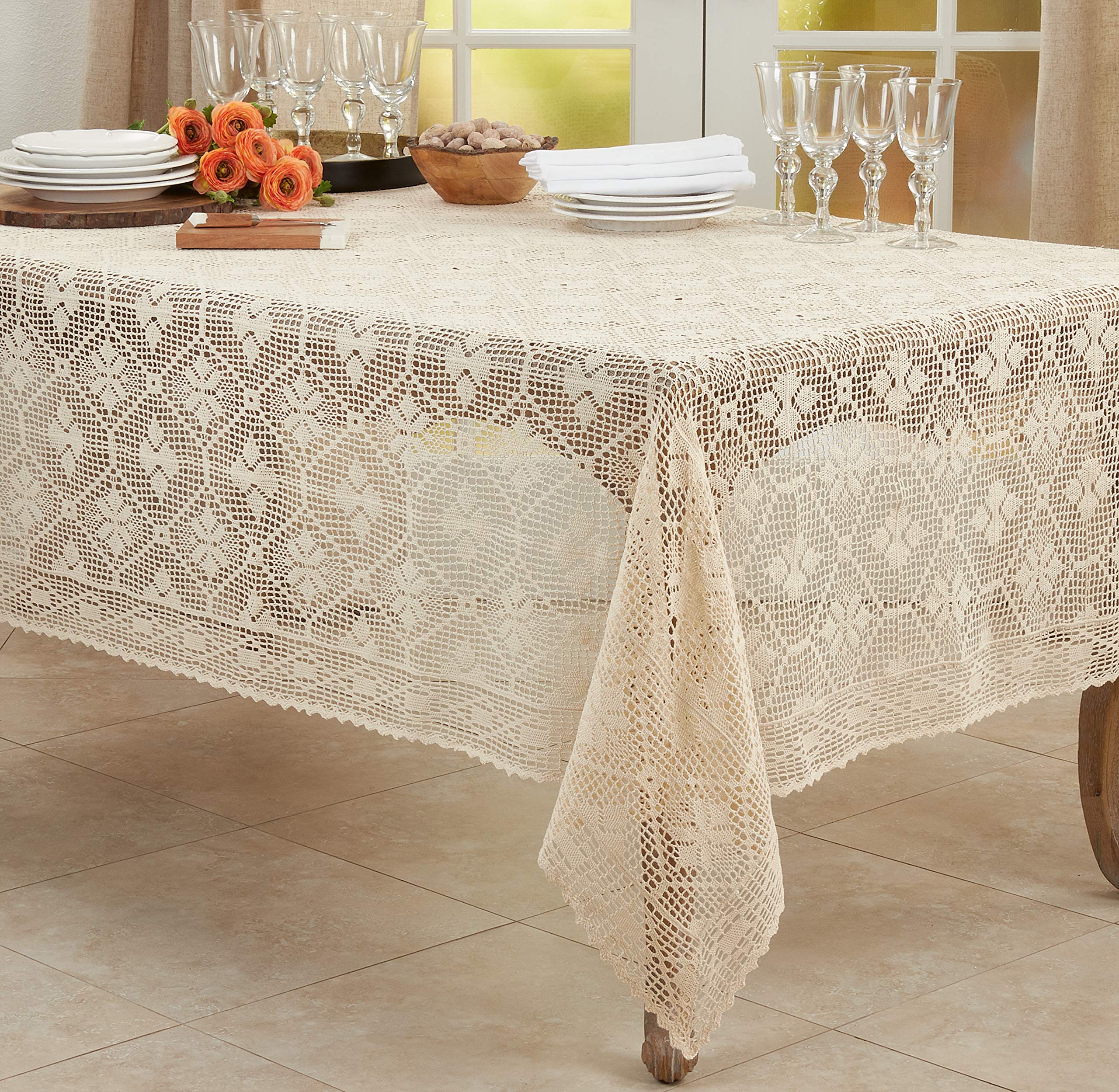 Amazon.co.jp: かぎ針編みデザイン テーブルクロス : Home & Kitchen