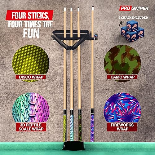 Miniatura 4 de ProSniper Pool Cues  Juego de 4 palos de taco de piscina hechos de madera de arce canadiense  4 tizas de piscina adicionales incluidas  Diseño único