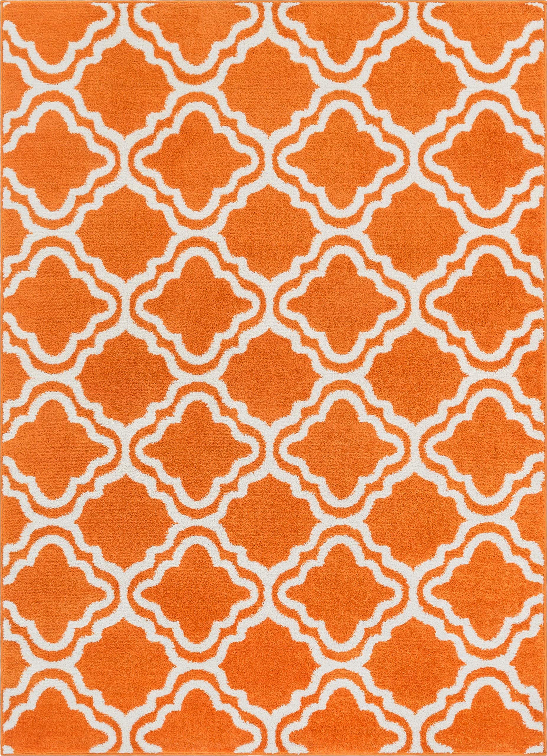 Well Woven StarBright Calipso Modern Geometric Trellis Orange 3'3