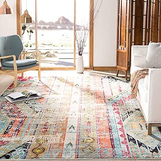 Safavieh Monaco Collection MNC222F Modern Bohemian Multicolored Distressed Rug (5' Square) - coolthings.us