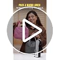 Image of Lunch Bag Office Tiffin Bags for Men Women Kids | Insulated Hot Cold Travel Lunch Bag | for Lunch Tiffin Box & Bottle | for Office & School - Pack of 2 (Blue & Pink)