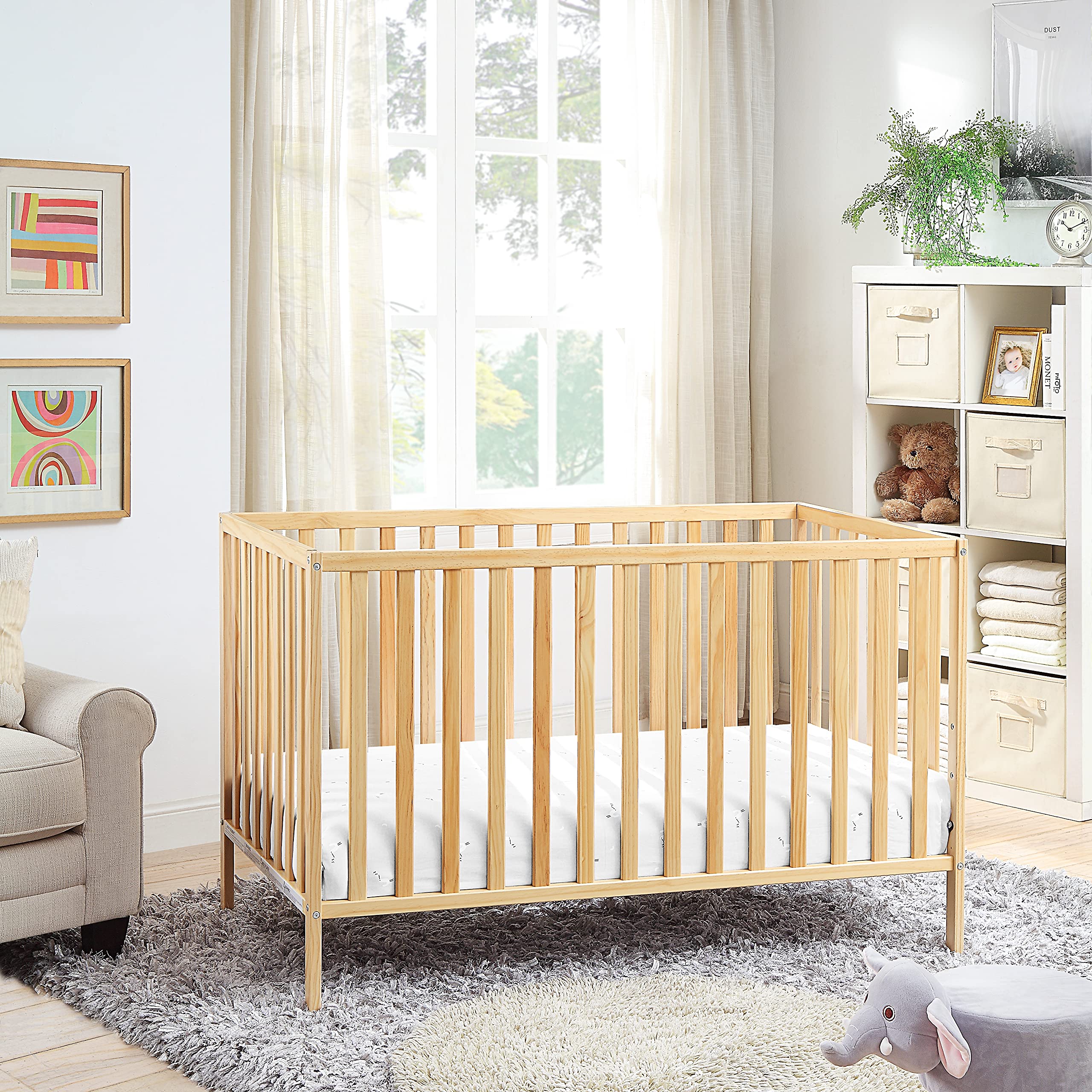 Suite Bebe Palmer Island 3-in-1 Convertible Crib and Toddler Guard Rail Bundle, Natural