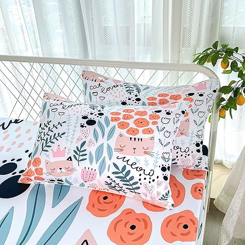 Miniatura 6 de CVHOUSE - Sábana bajera ajustable de gato, tamaño Queen, juego de sábanas de dibujos animados para niños y adolescentes, juego de ropa de cama