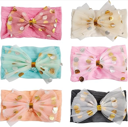 ANNA CREATIONS Multi-coloured hairband Elastic Hair Accessory (Set of 6) for Baby Girls and Kids (MULTI-10)