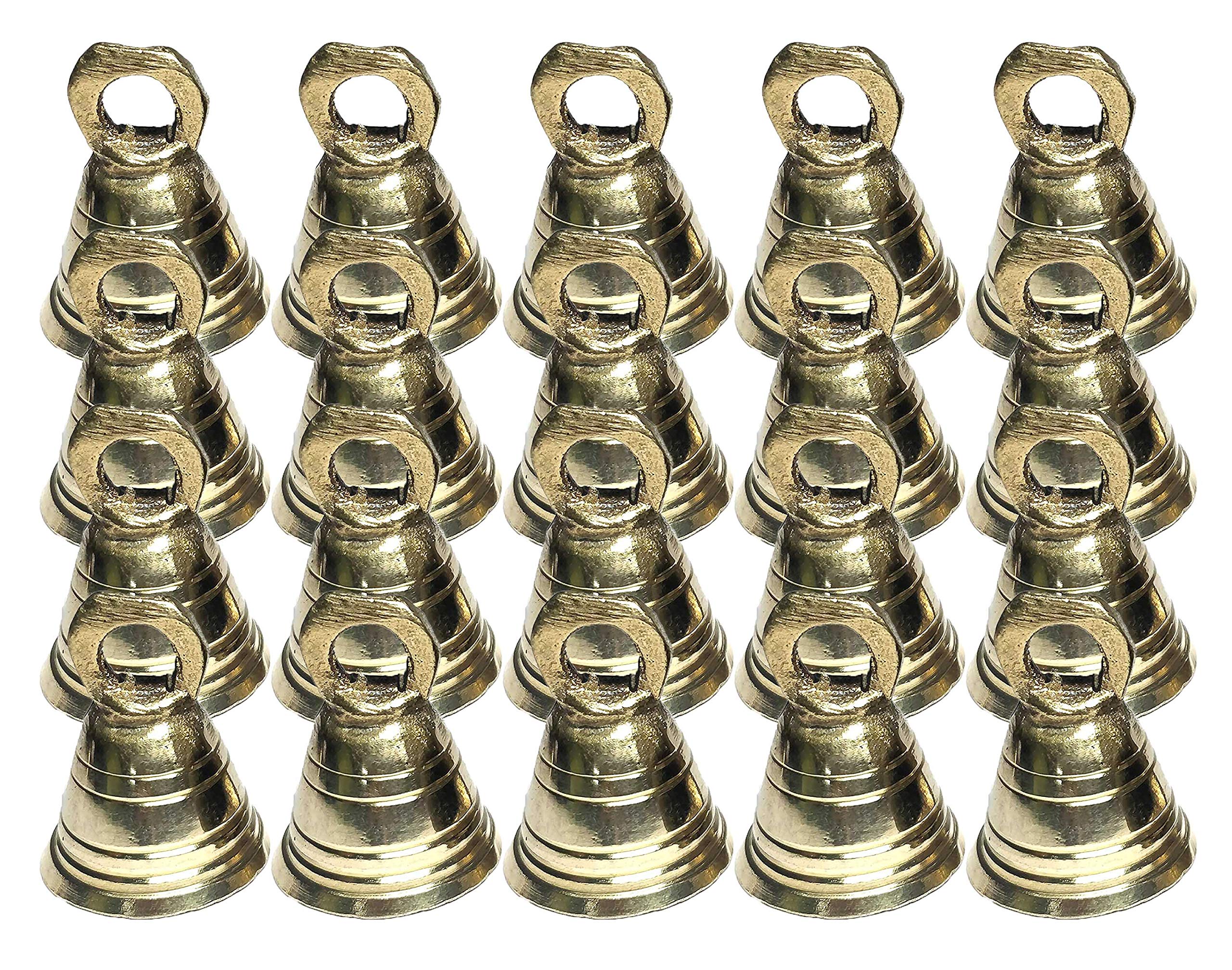 Lote de 20 campanas de latón de 1.15 pulgadas de alto, estilo vintage, artesanía, camello, oveja, caballo