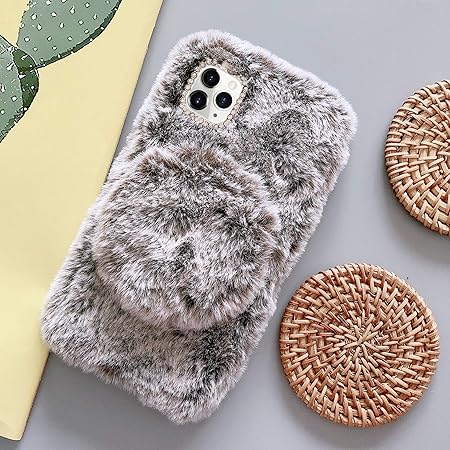 Amazon Com Luvi For Iphone 11 Pro Max Plush Case Cute Leopard Furry Fuzzy Rabbit Fur Case Warm Soft Handmade Hair Lovely 3d Cover With Luxury Leopard Pattern Case For Iphone 11 Pro