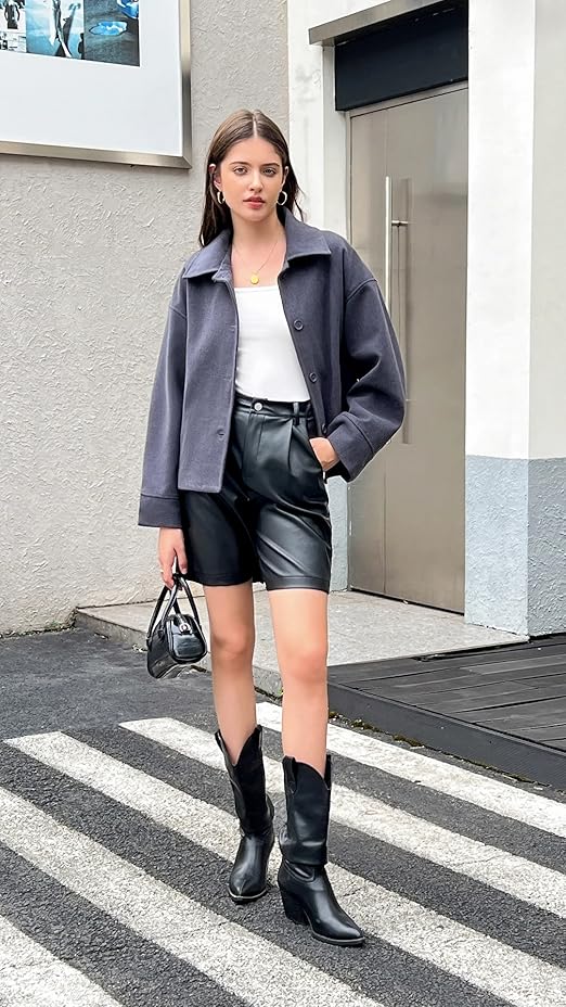 Amazon.com: Tankaneo Womens Cropped Pea Coat Fall Winter