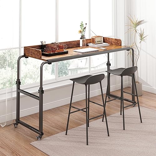 Miniatura 7 de Mesa de cama con ruedas de 360, escritorio de cama móvil de tamaño Queen, mesa reclinable sobre la cama mesa de altura y longitud ajustables con