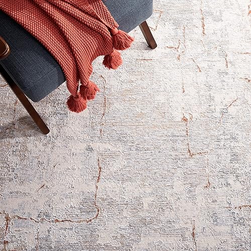 Miniatura 9 de SAFAVIEH Jardin Collection - Alfombra redonda de 6 pies, color azul marino y marfil, lana floral hecha a mano, ideal para zonas de alto tráfico en