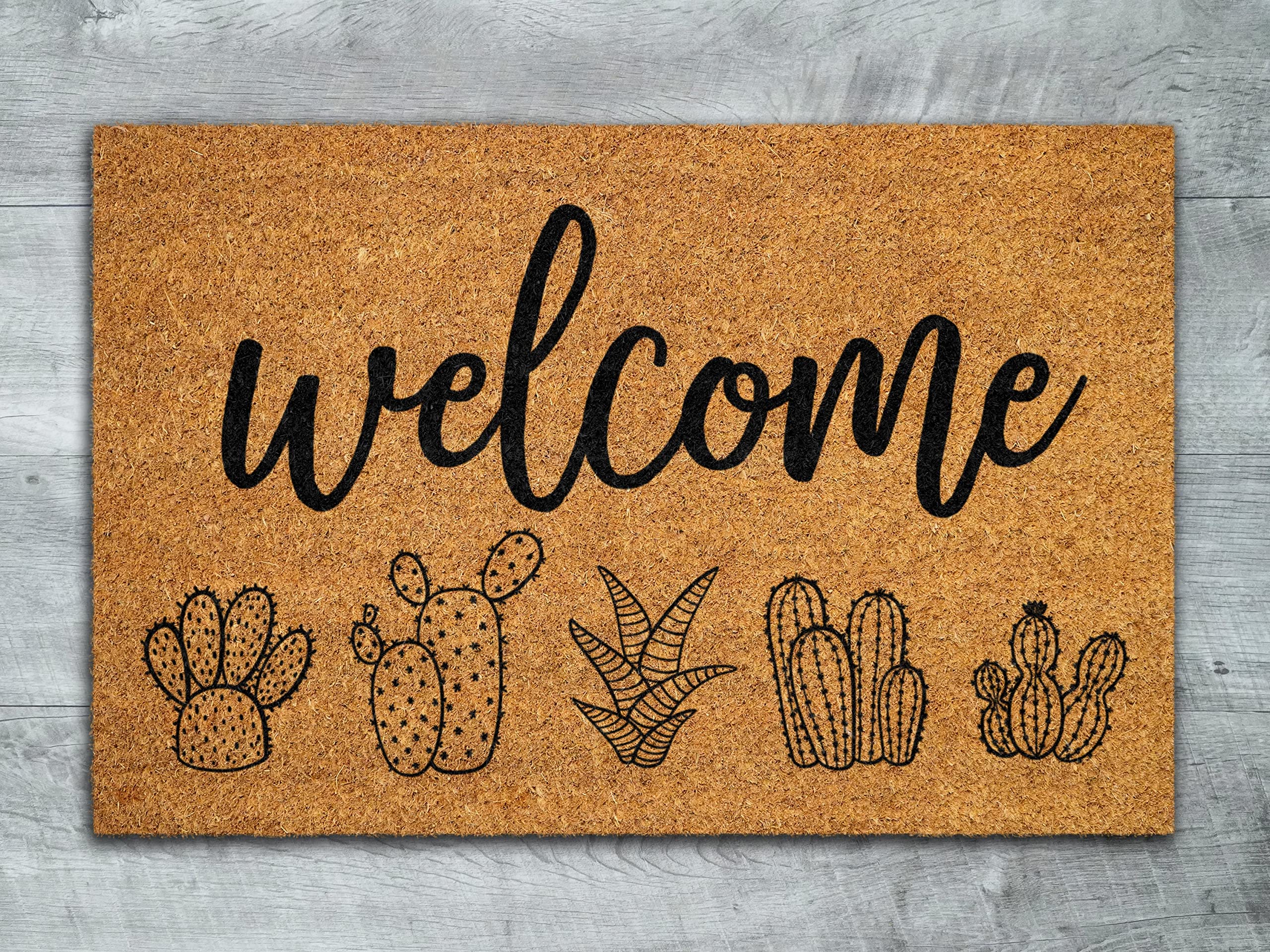 Ensound Welcome Cactus Mat,Welcome Doormats,Cactus Doormats,Funny Cactus Mats,Welcome Funny Cactus Door Mats 24x16 Inch — image 1