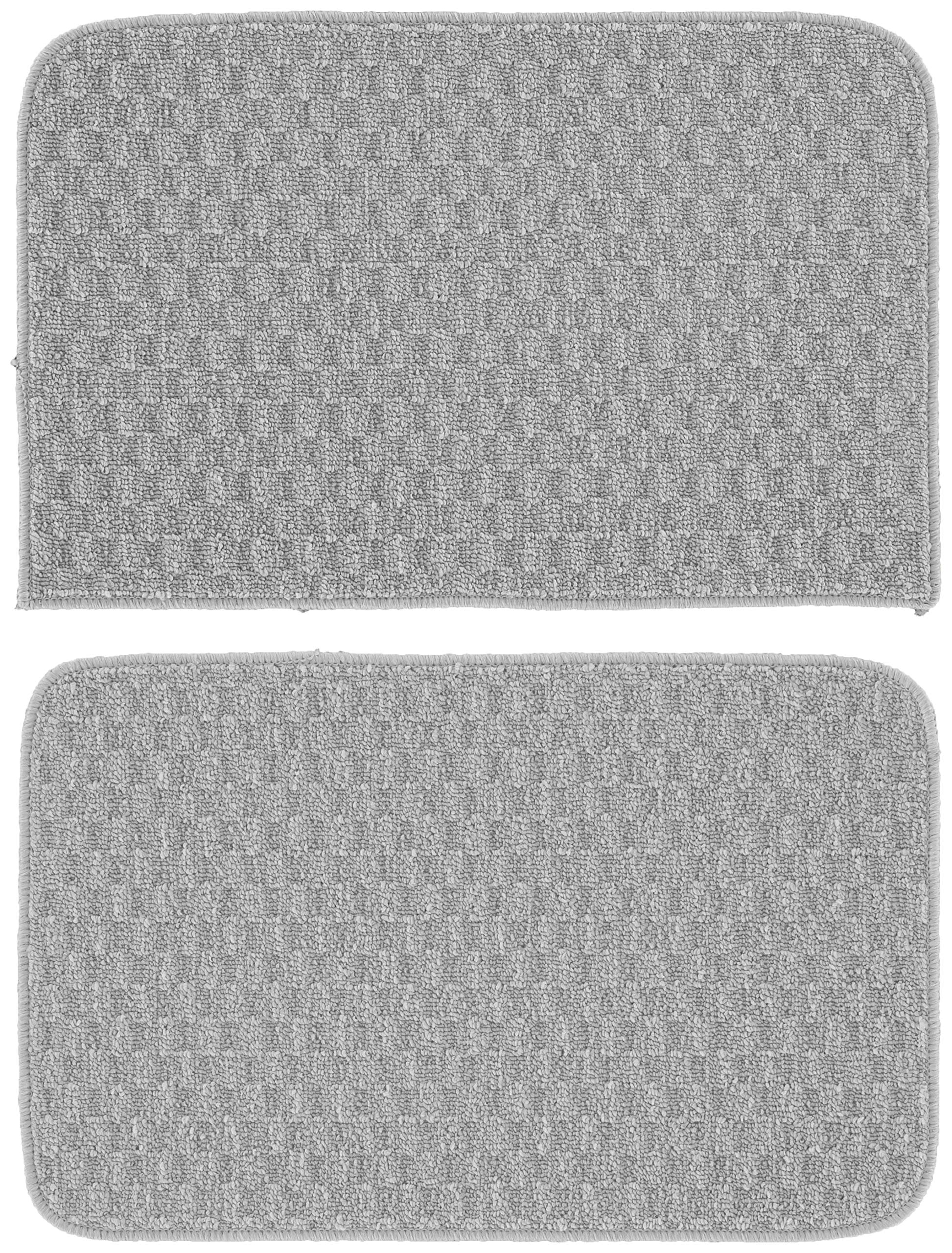 Garland Rug Town Square Silver 2 Piece Sliced 18" x 30" and 18" x 30" Rug Area Rug for Kitchens & Entryways & Durable for High-Traffic Areas