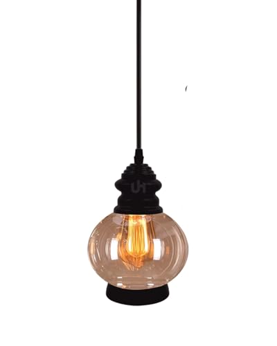 Image of Urbanhive Modern Geometric Metal Cage Pendant Light, Industrial Hanging Ceiling Lamp E27 Holder Decorative Chandelier (Bulb Not Included)