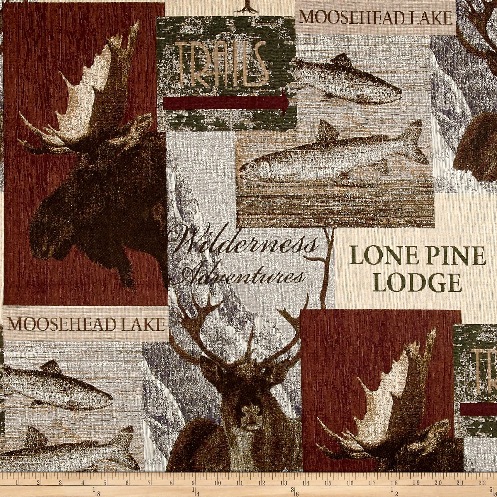 Pine Lodge Jacquard Sand, Fabric by the Yard
