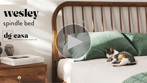 Amazon.com: DG Casa Wesley Solid Wood Queen Size Bed Frame - Mid