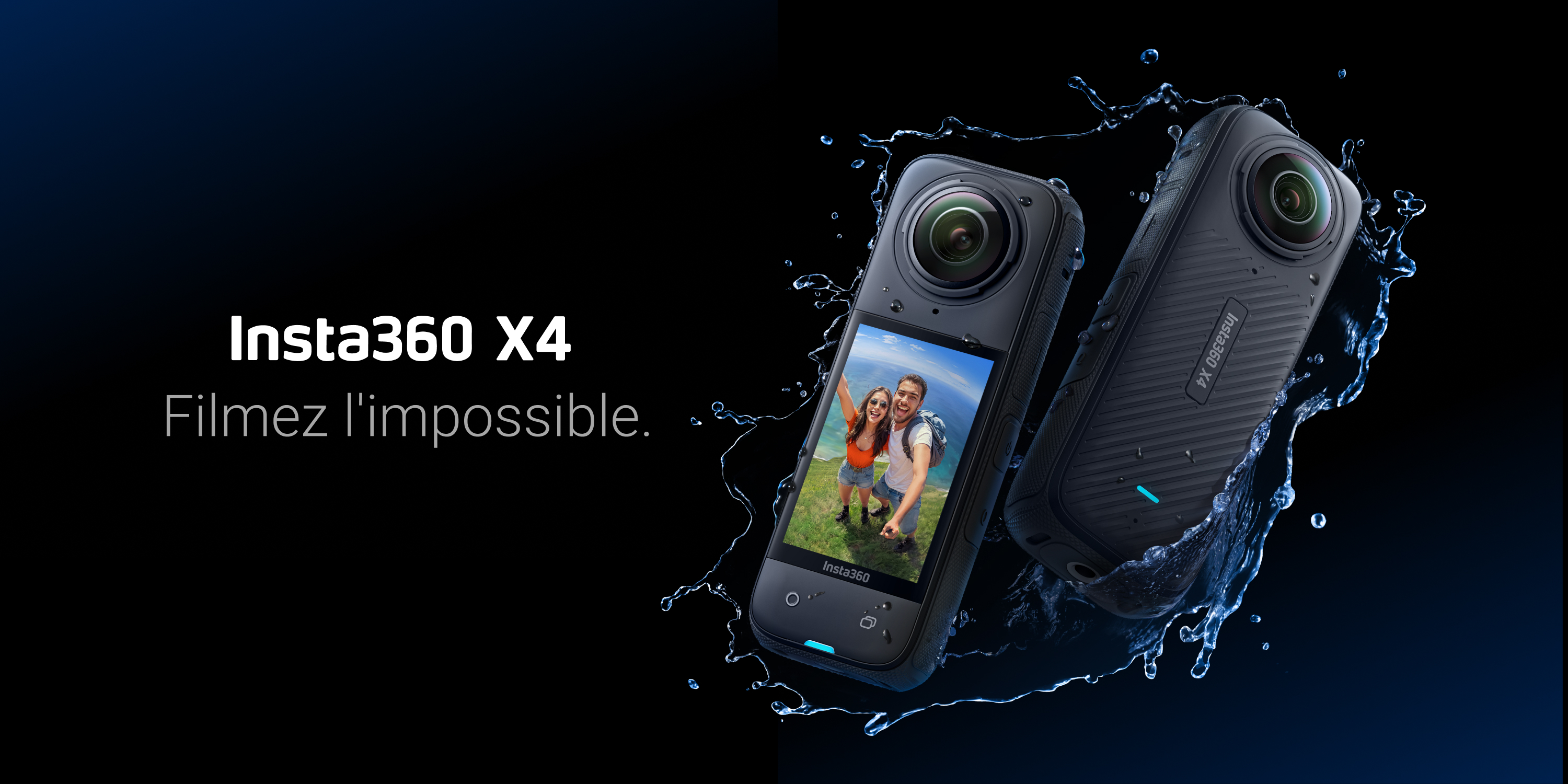 Insta360 X4 Air Pack Démarrage – Caméra 360° 8K 165g, Perche à Selfie Invisible, Objectifs Remplaçables, étanche 15m, Vidéo Active HDR