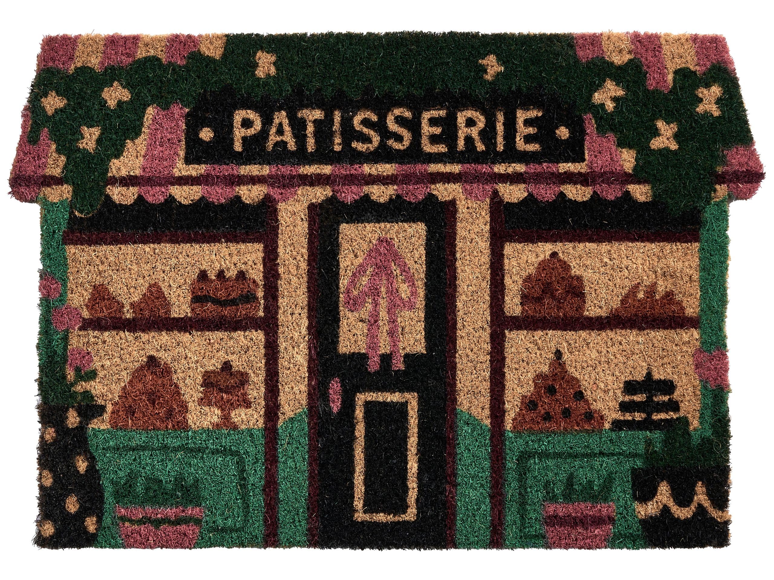 Beliani Paillasson en Fibre de Coco 60 x 90 cm Antidérapant Dessous en PVC Motif Pâtisserie Multicolore Ternate