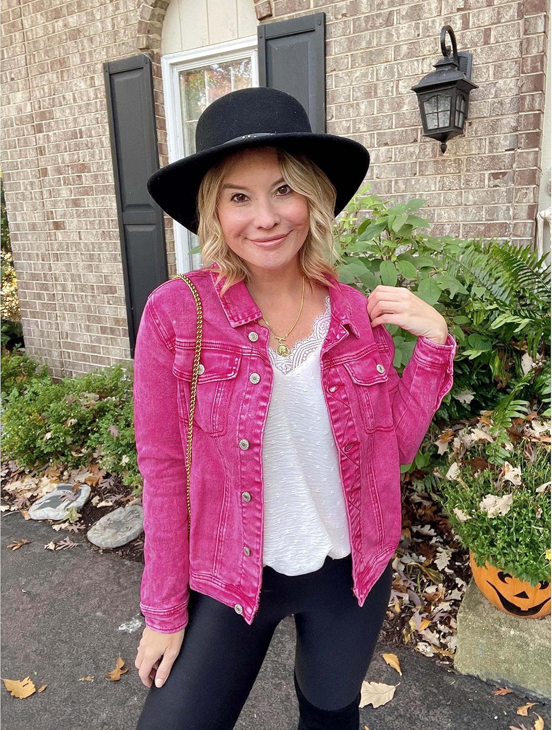 luvamia Women's Basic Button Down Stretch Fitted Long Sleeves Denim Jean Jacket - Image 2