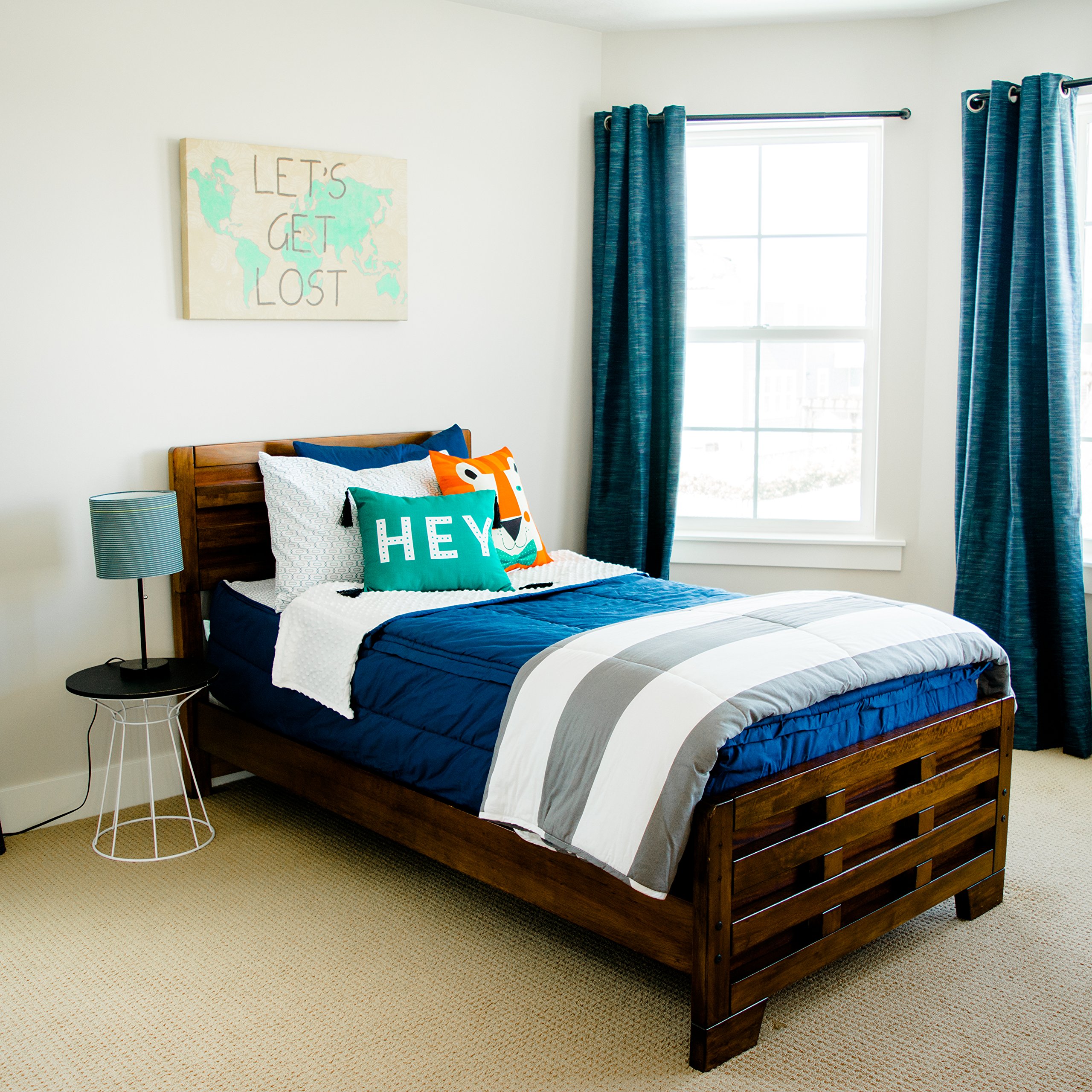 Beddys Bedding Navy Blue King Size Throw Oliver Luxe Charcoal Gray