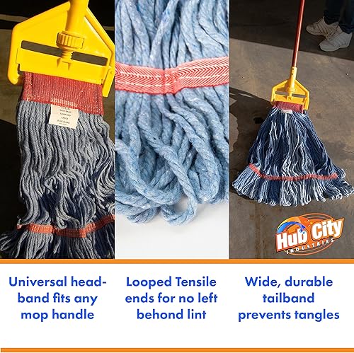 Miniatura 2 de Cabezal de trapeador húmedo de algodónsintético, suministros de limpieza, cabezal de fregona de extremo de bucle, alta absorción, alta resistencia a