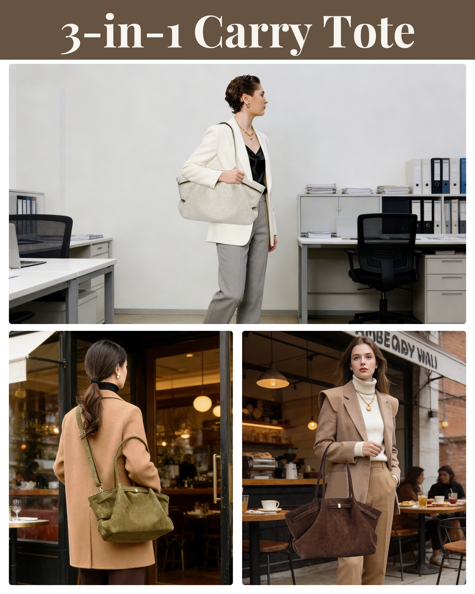 Bolso Tote para mujer Makukke en gamuza sintética miniatura 7