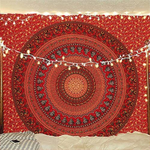 Bless International Tapiz hippie indio, gitano, bohemio, psicodélico, de algodón, mandala para colgar en la pared, multicolor, grande, mandala Bless International Tapiz hippie indio, gitano, bohemio, psicodélico, de algodón, mandala para colgar en la pared, multicolor, grande, mandala