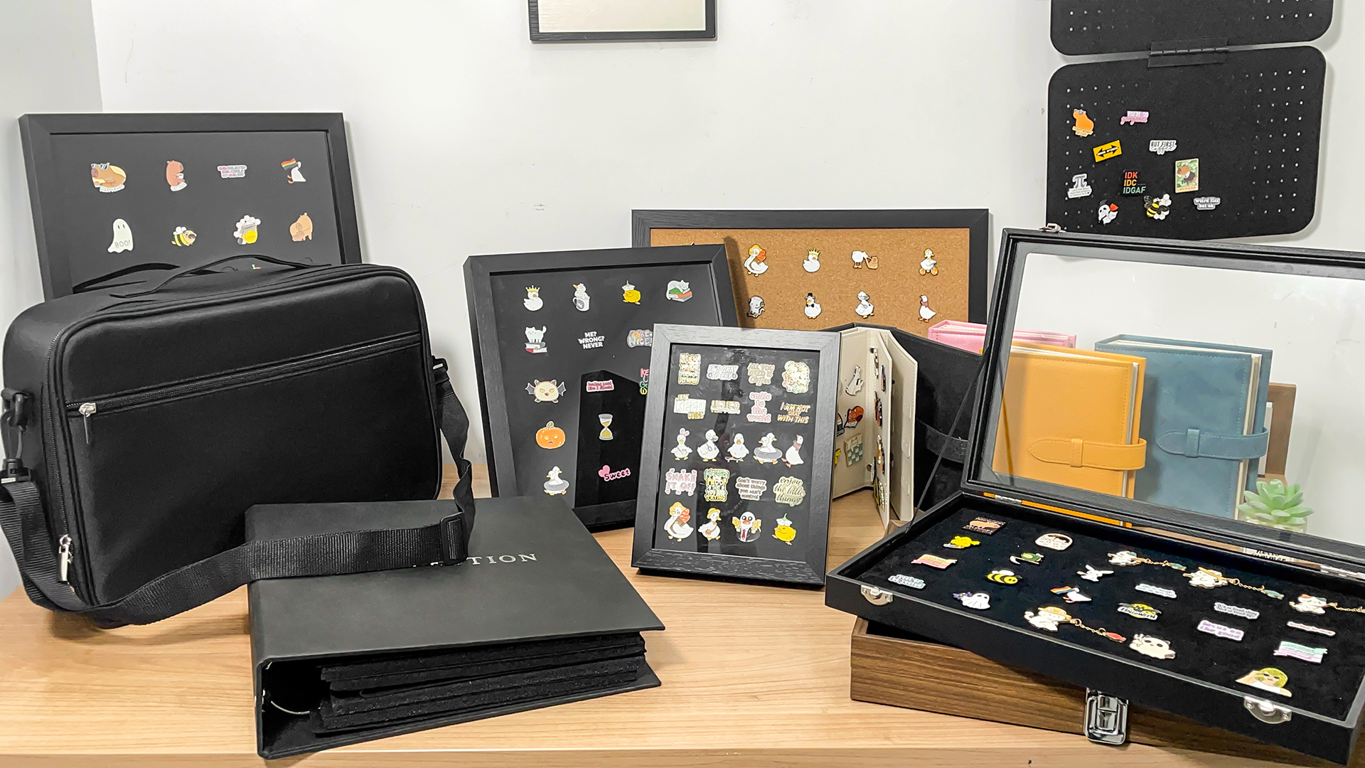 Amazon.com - Enamel Pin Display Frame, 7x9 Shadow Box for Wall and