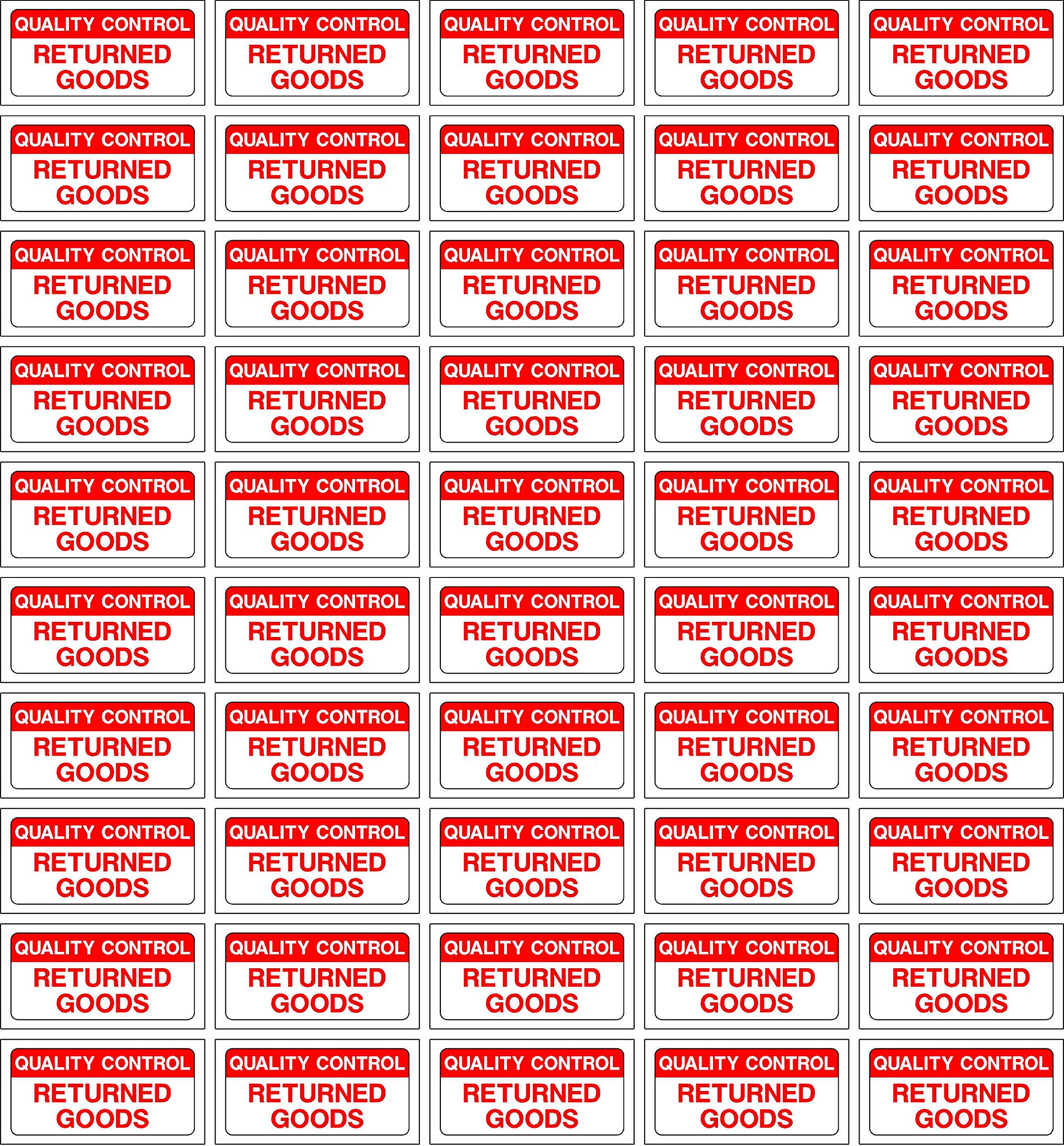 Quality control labels Returned goods - 250 Stickers 40mm x 20mm