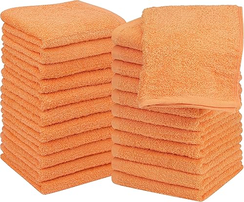Utopia Towels Juego de 24 paños de algodón 100% algodón hilado en anillo, paños de franela de alta calidad, altamente absorbentes y suaves al tacto