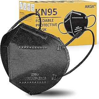 KN95 Face Mask 50 PCS, Breathable Protection Masks, Individually Wrapped, 5-Ply KN95 Black Masks, Cup Dust Safety Masks