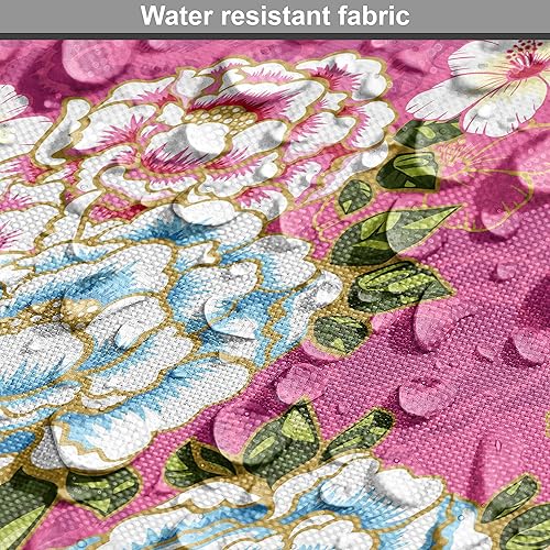 Vista 367 de Ambesonne Tela beige de The Yard, ilustración contemporánea de animales marinos en estilo retro, arte de caballito de mar de cangrejo de pulpo, tela