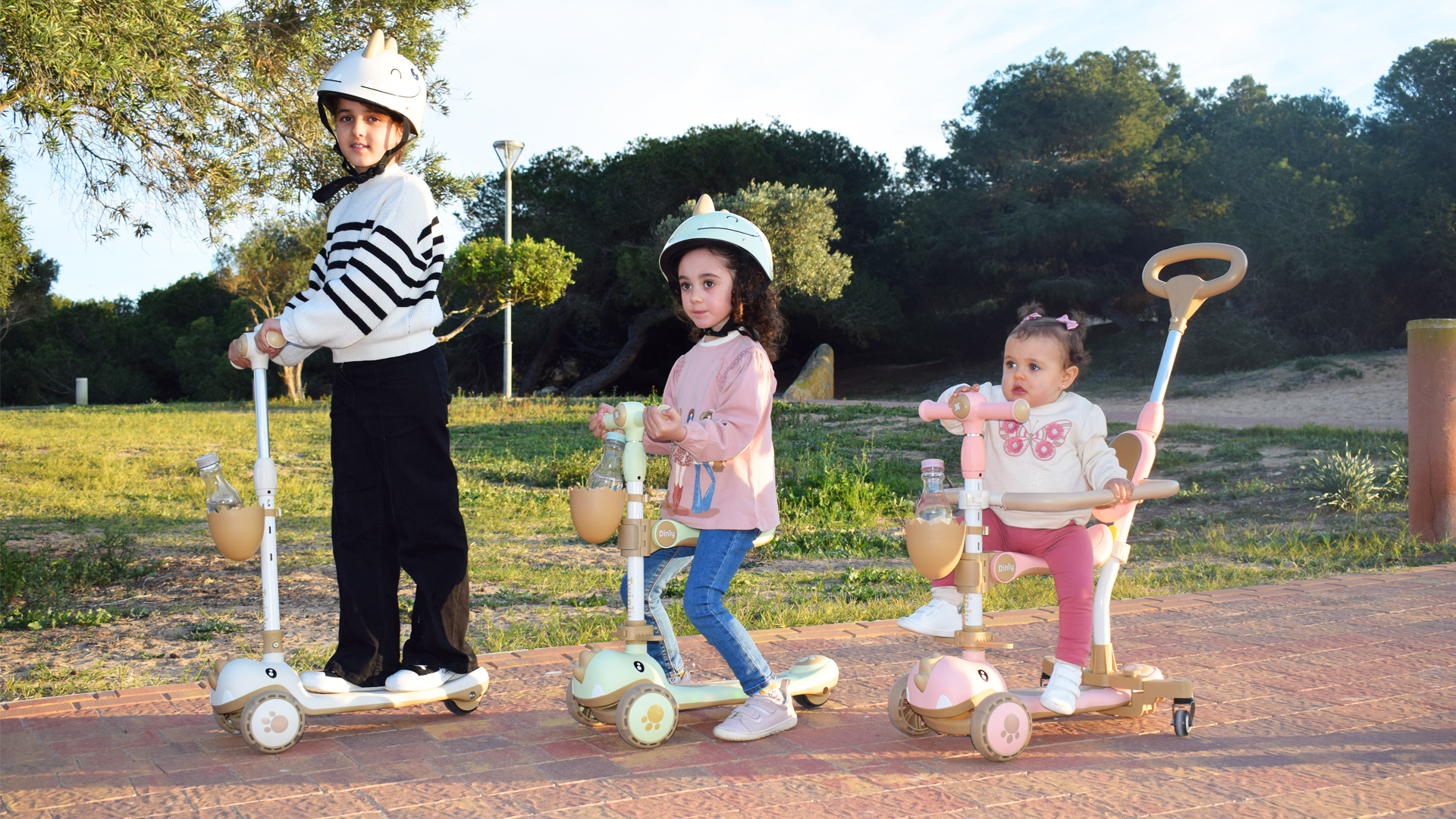 Trottinette évolutive 3 En 1 Enfant 1-6 Ans - Poussette, Draisienne, Trottinette - Roues LED, Max 30 Kg
