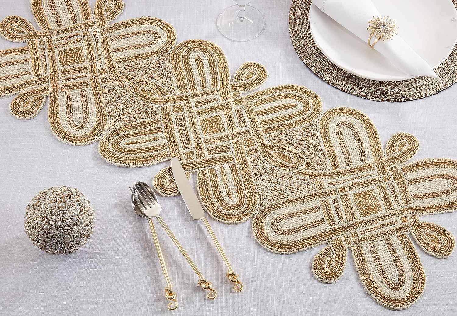 Beaded Modern Table Runner