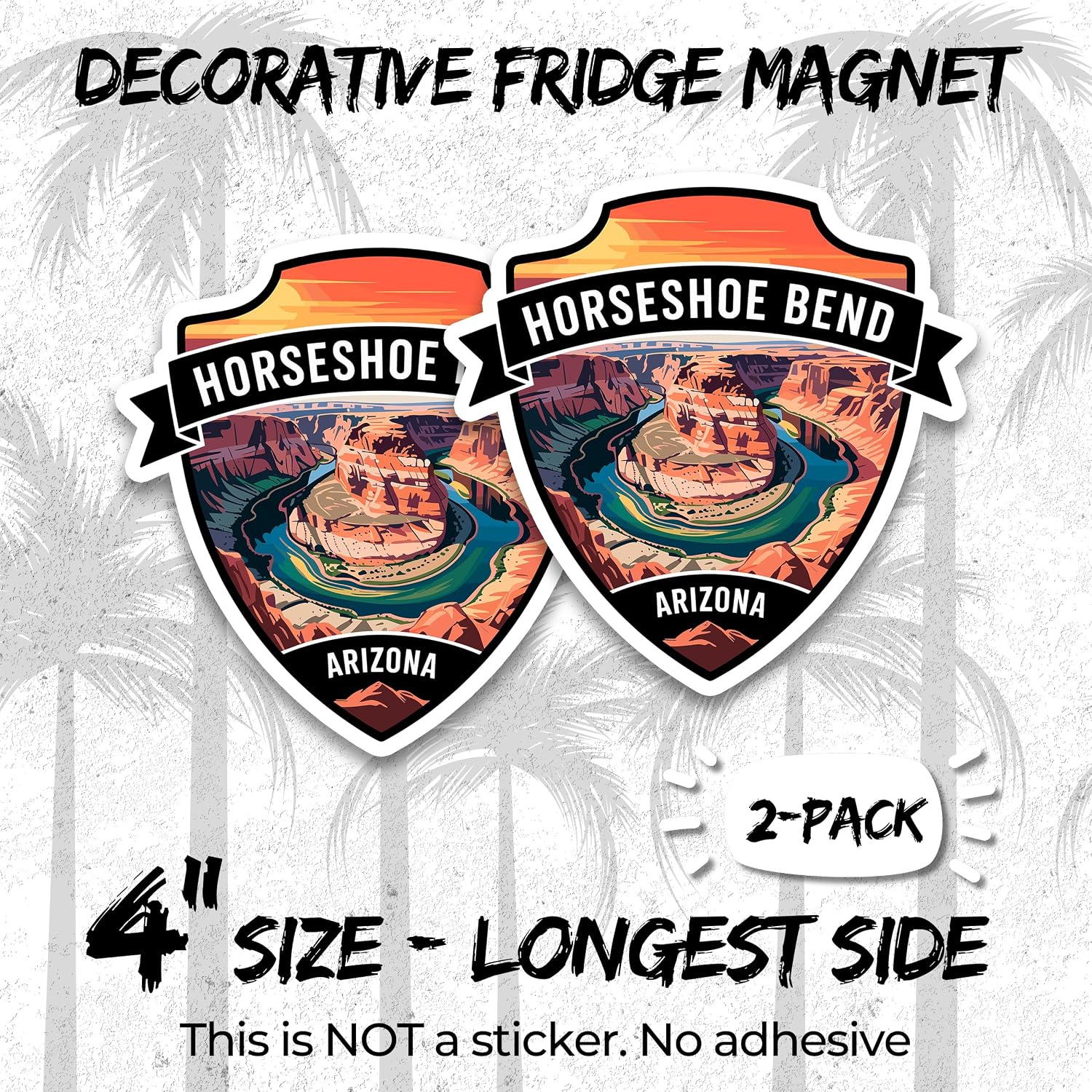 Horseshoe Bend Arizona Fridge Magnet 4 Inch 2-Pack Vinyl image 2
