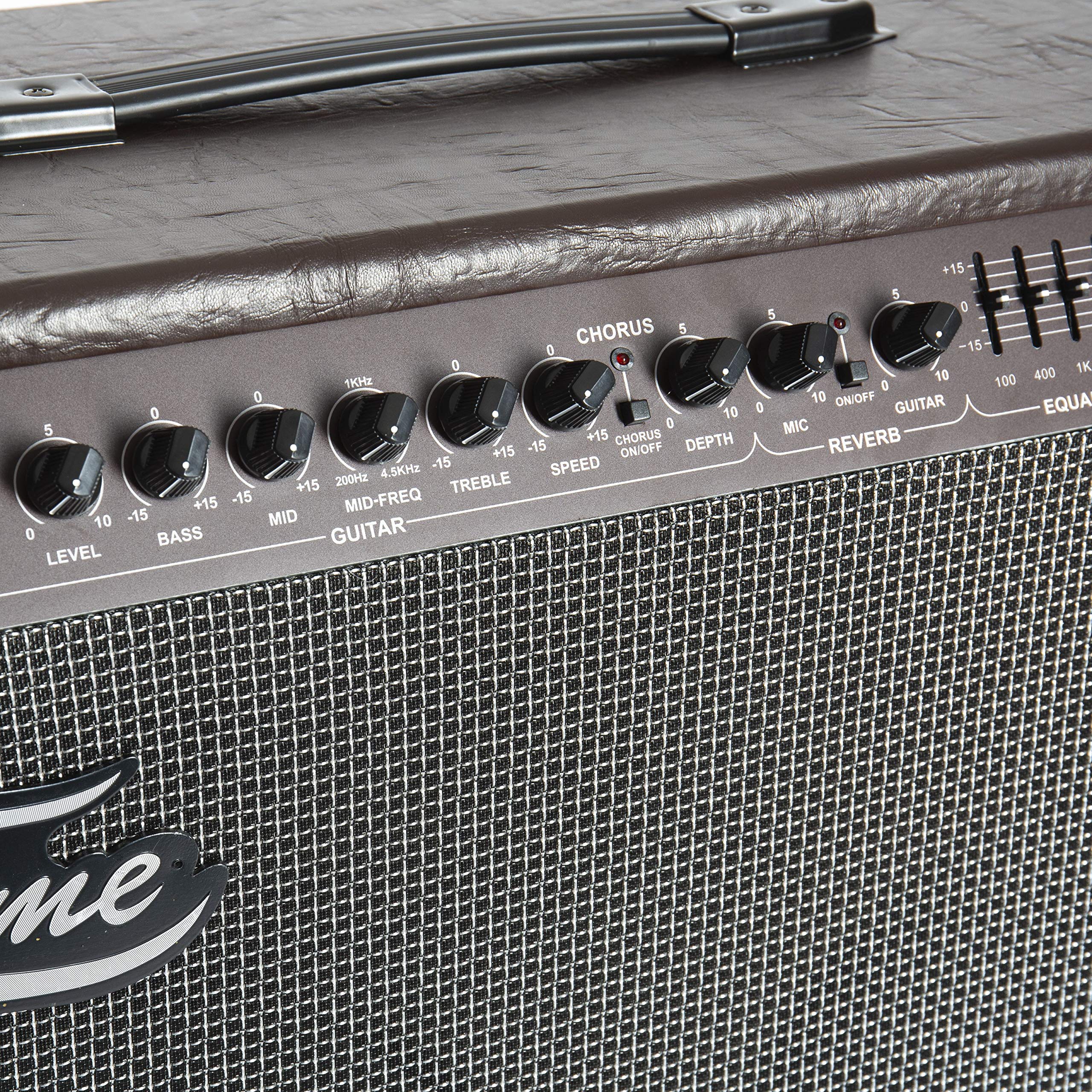 Fame AE-60 Akustik-Verstärker mit 60 Watt Leistung, 2 Kanäle für Gitarre und Gesang, Chorus, Reverb, CD-Input und globalem Equalizer