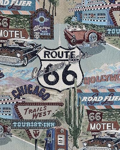 Miniatura 1 de FABRIC EMPIRE - Tela de tapiz clásica inspirada en la ruta retro 66, Motel, Diner, Tema de gasolinera - 56 pulgadas de ancho, vendido por The