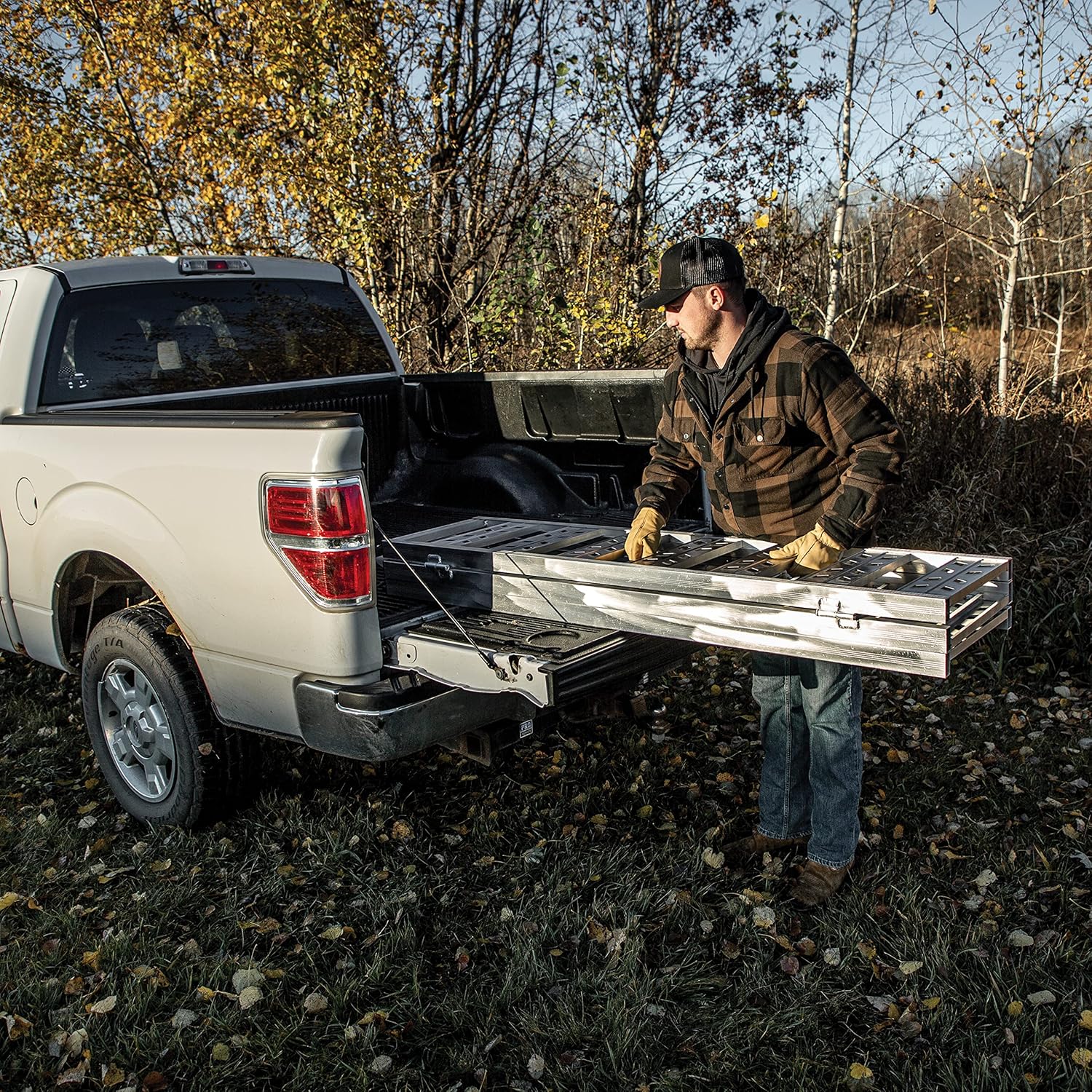 Yutrax® 69” Tri-Fold Ramp, High-Strength Extruded Aluminum, 2200 lb. Load Capacity, Spans Tailgate, Easy Loading, ATV/UTV Loading, YR300