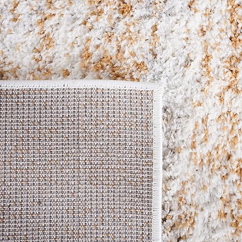 Miniatura 8 de Safavieh Berber Shag Collection BER563D - Alfombra de pasillo de 2 pies 3 pulgadas x 8 pies, color marfildorado claro, no desprende pelusa, 1.2