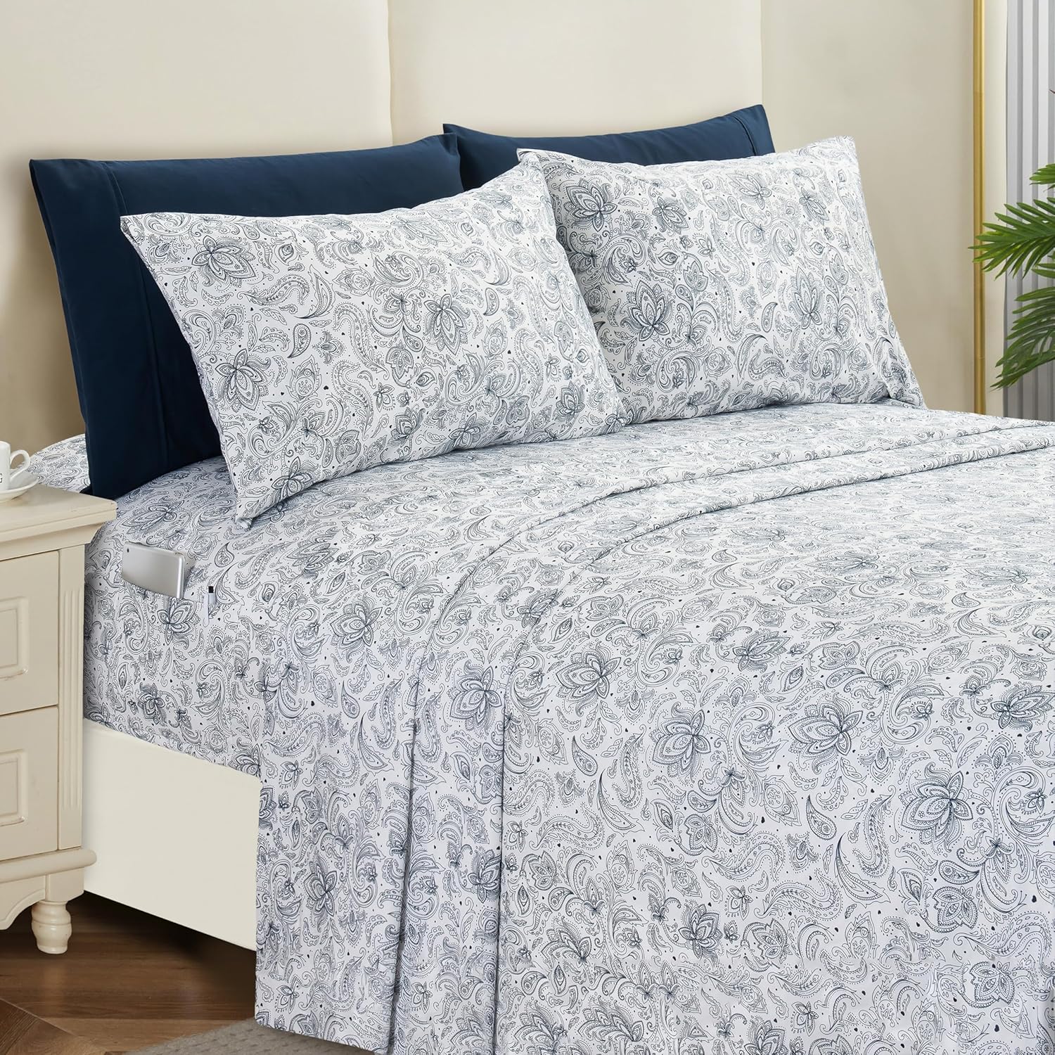 Elegant Comfort Softest and Coziest 6-Piece Sheet Set - 1500 Premium Hotel Quality Microfiber - Deep Pocket Wrinkle