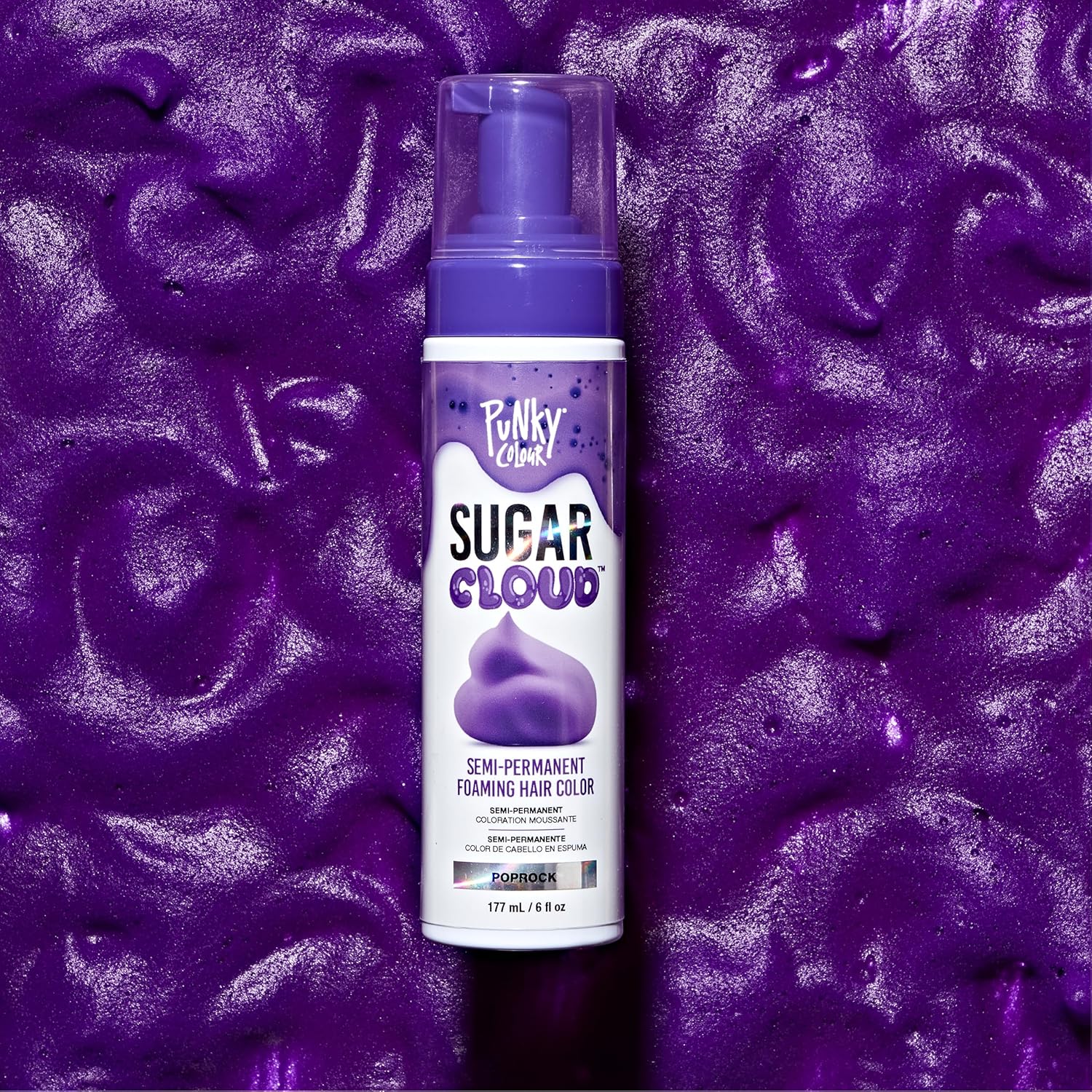 Punky Sugar Cloud Semi-Permanent Foam Hair Color, Poprock - Vibrant Hair Dye for Long-Lasting Color, Easy Application Foam Hair Dye, 6 fl oz. - Image 7