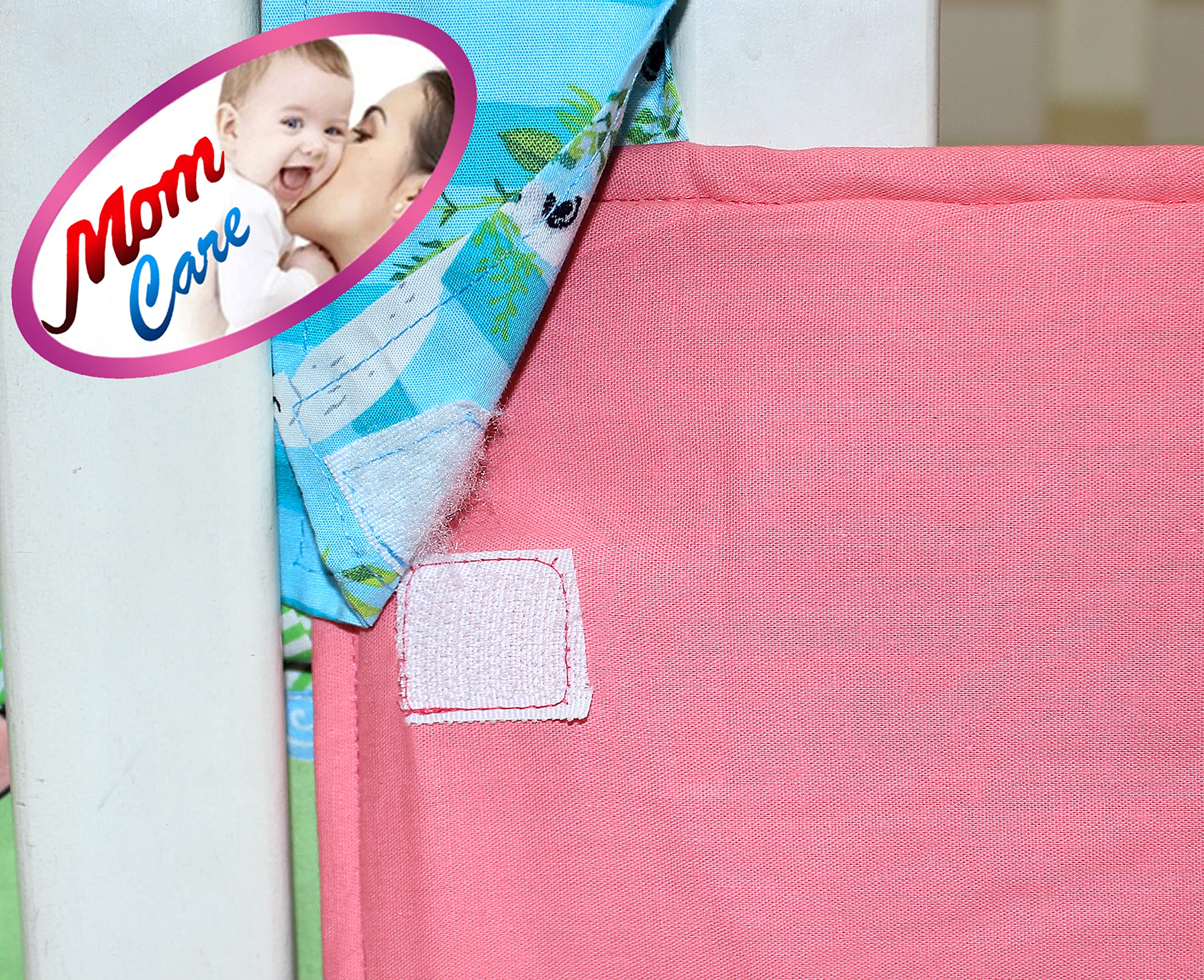 MOM CARE Baby Crib Storage Bag-Baby Stuff Organizer/Diaper Bag Storage/Baby Shower Gift Birthday/Cot organiser/ 31 * 31cm Blue &pink 2
