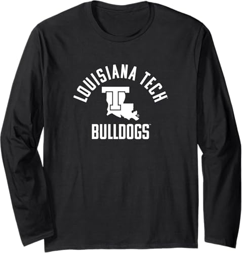 Miniatura 1 de Louisiana Tech Bulldogs - Camiseta de manga larga de un solo color, Negro -