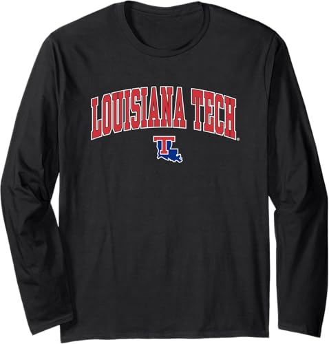 Miniatura 1 de Louisiana Tech Bulldogs Arch Over Logo Camiseta de manga larga con licencia oficial, Negro, S