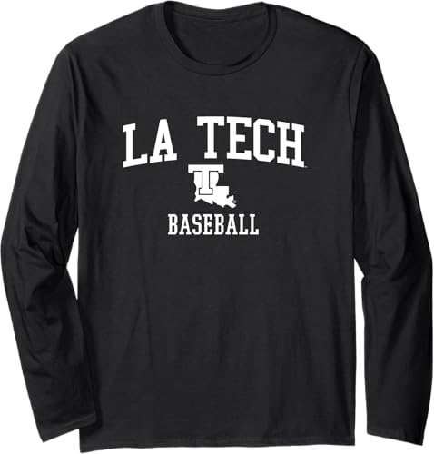 Louisiana Tech Bulldogs Camiseta de manga larga de béisbol, Negro -