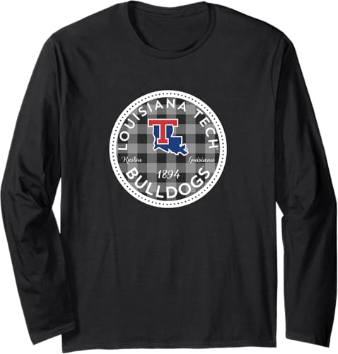 Louisiana Tech Bulldogs Plaid Badge Long Sleeve T-Shirt