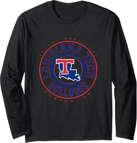 Louisiana Tech Bulldogs Showtime - Camiseta de manga larga con licencia oficial, Negro -