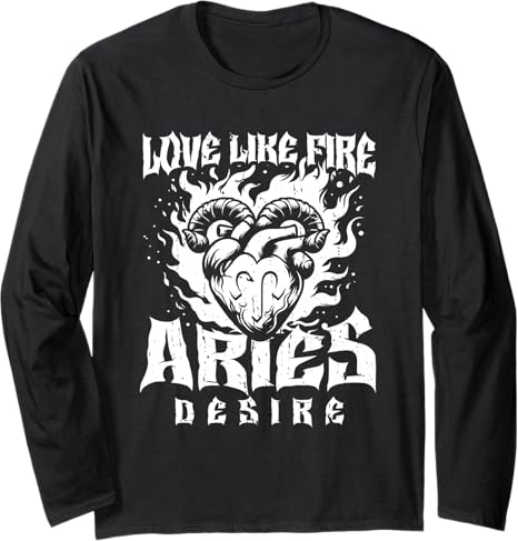 Aries Zodiac - Star Sign Horoscope Fire Love Long Sleeve T-Shirt