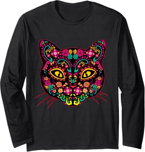Sugar Skull Cat Day of dead Shirts