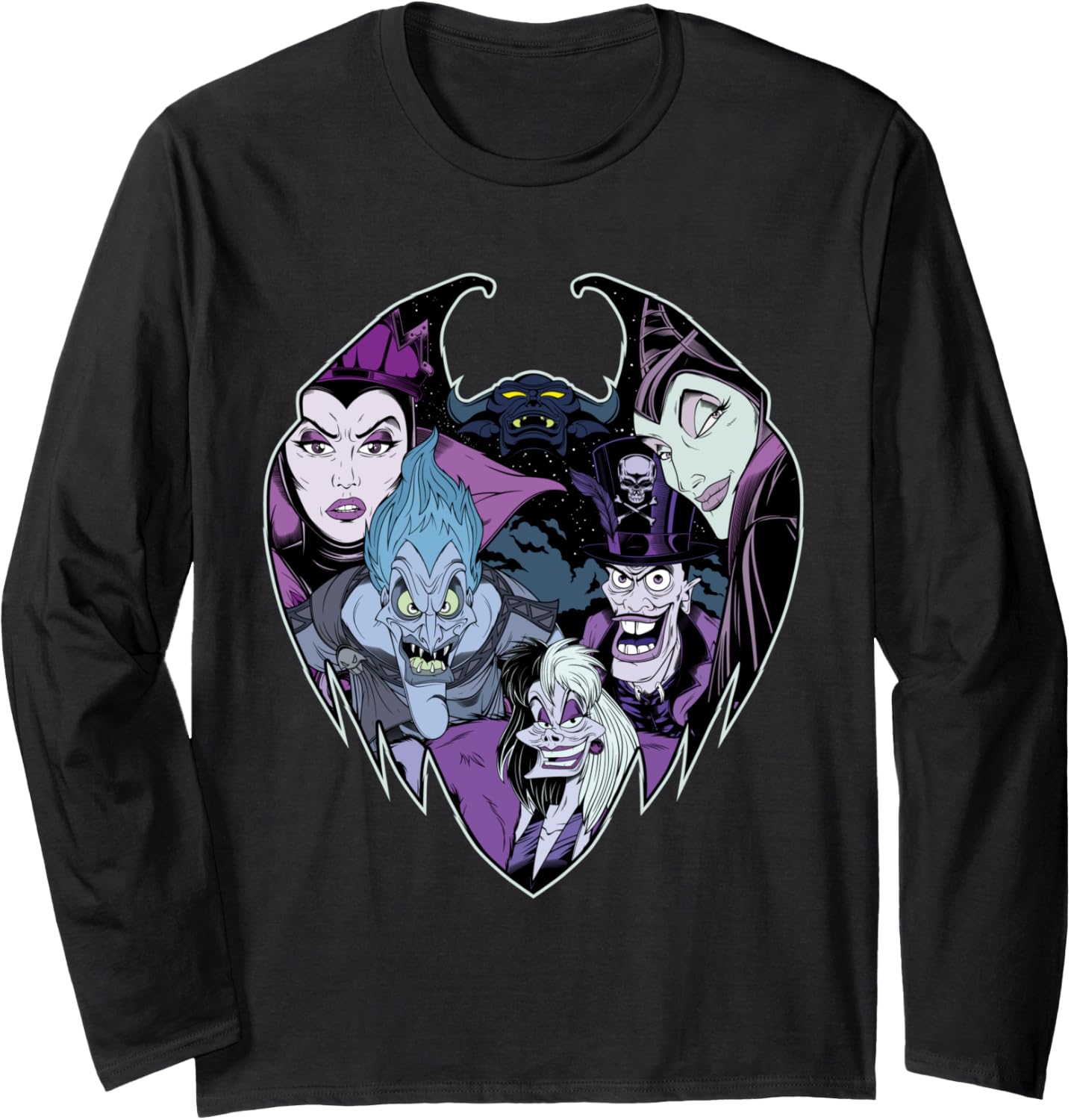 Disney Villains Evil Crew Long Sleeve, Black